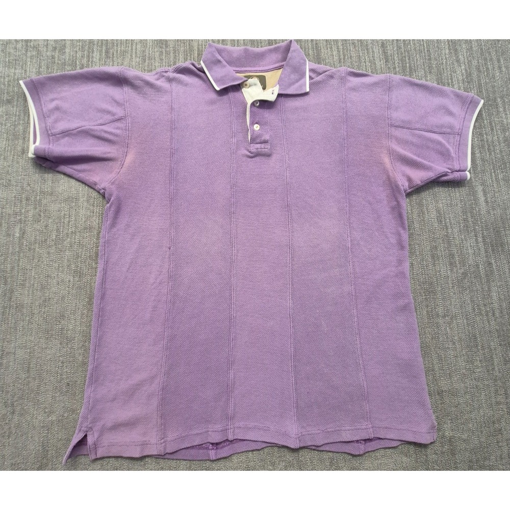 Vintage Duck Head men's LG Purple Lavender Pullover Polo Shirt 100% Cotton 90's